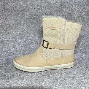 Helly Hansen Women's Size 8 Maria Leather Faux Fur Lined Ankle Boots Tan